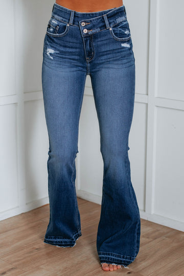 Risen Jeans - Mid Rise Jogger Flare Jeans – Bunky & Marie's Boutique