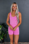 Open-Back Fitted Scoop Neck Romper