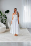 Strapless Fitted Stretchy Pocketed Maxi Dress