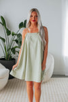 Short Sleeveless Pocketed Flowy Self Tie Square Neck Dress