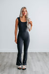 Square Neck Cutout Sleeveless Thick Straps Jumpsuit