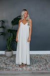 V-neck Spaghetti Strap Flowy Pocketed Maxi Dress