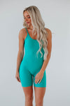 Spaghetti Strap Scoop Neck Fitted Romper