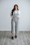 Tie Waist Waistline Pocketed Racerback Square Neck Striped Print Jumpsuit