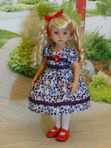 American Floral - dress, tights & shoes for Little Darling Doll ...