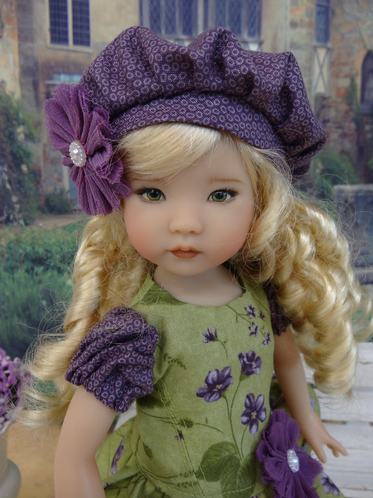 Autumn Violas - dress, beret, tights & shoes for Little Darling Doll o ...