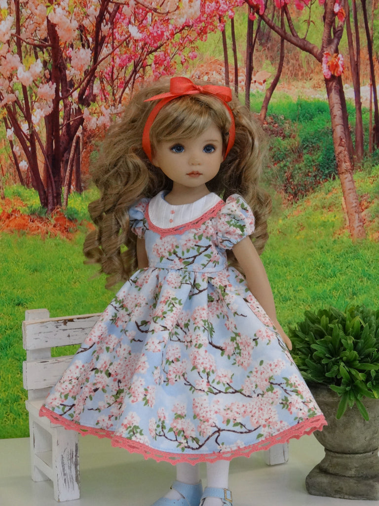 Cherry Blossoms - dress, tights & shoes for Little Darling Doll ...