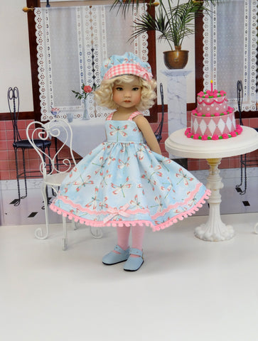 Dainty Dragonfly - dress, hat, tights & shoes for Little Darling Doll or other 33cm BJD