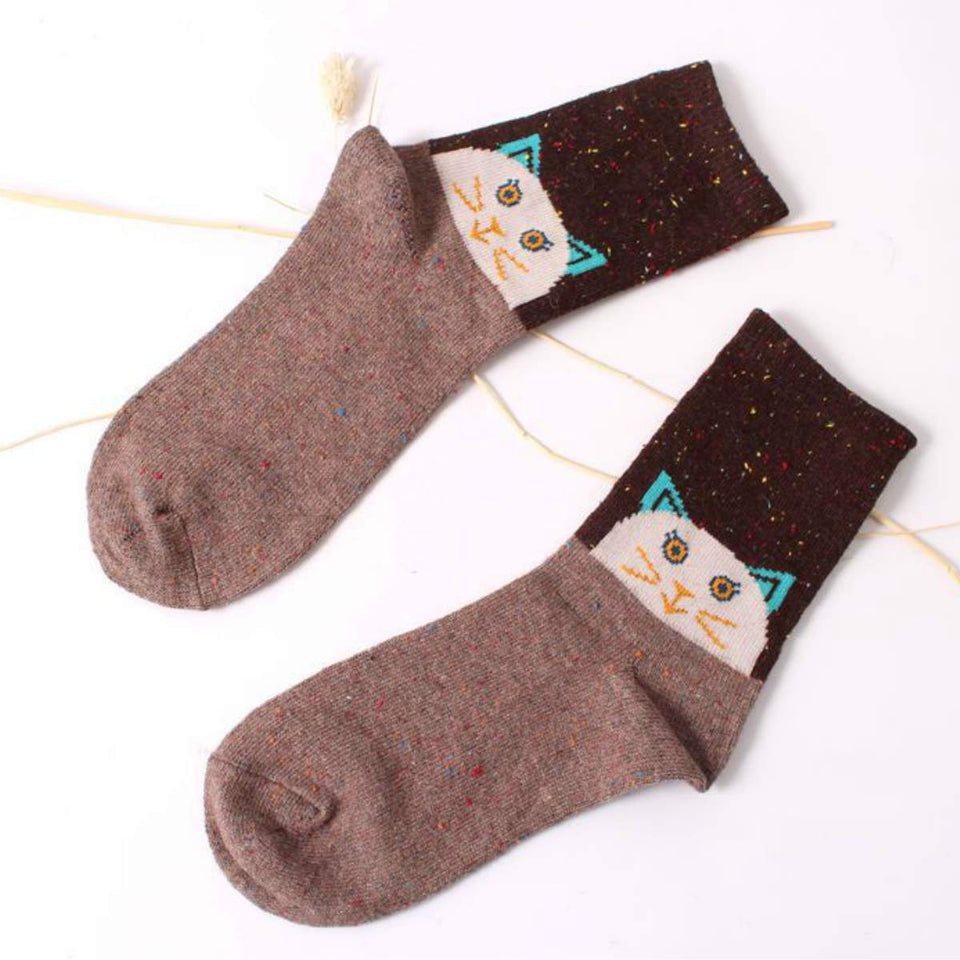 Forest Cat Lightweight Wool Blend Socks – UPKIWI
