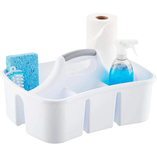 JOEY'Z Large Plastic Shower Caddy Two Compartment Bathroom Caddy Plastic  Shower Organizer Tote/Caddy with Soft Grip Non-Slip Handle - Single Tote