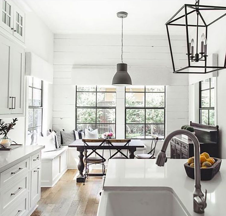 Warm White Kitchen with Wood Island - Maison de Pax