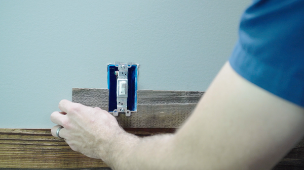 Installing Reclaimed Wood Planks Around Outlets and Light Switches