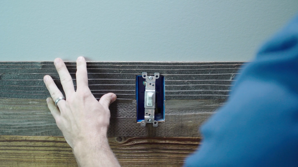 Installing Reclaimed Wood Planks Around Outlets and Light Switches