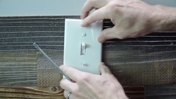 Installing Reclaimed Wood Planks Around Outlets and Light Switches