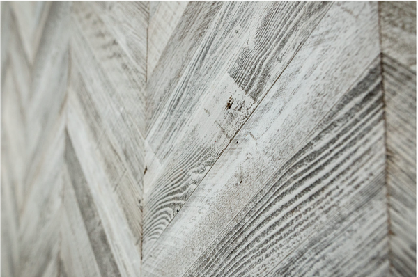 white wash reclaimed barn wood planks chevron peel and stick