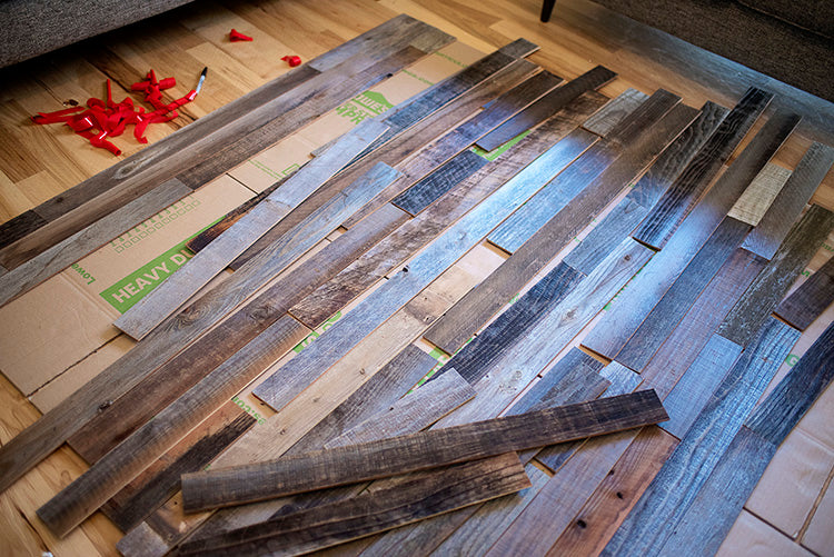 Plank & Mill temporary space reclaimed barn wood wall art