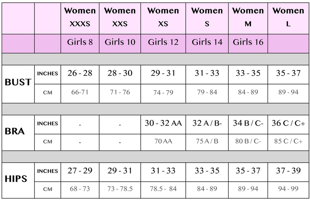 Chance Loves Size Chart for Girls Kids Tweens Teens and Young Women