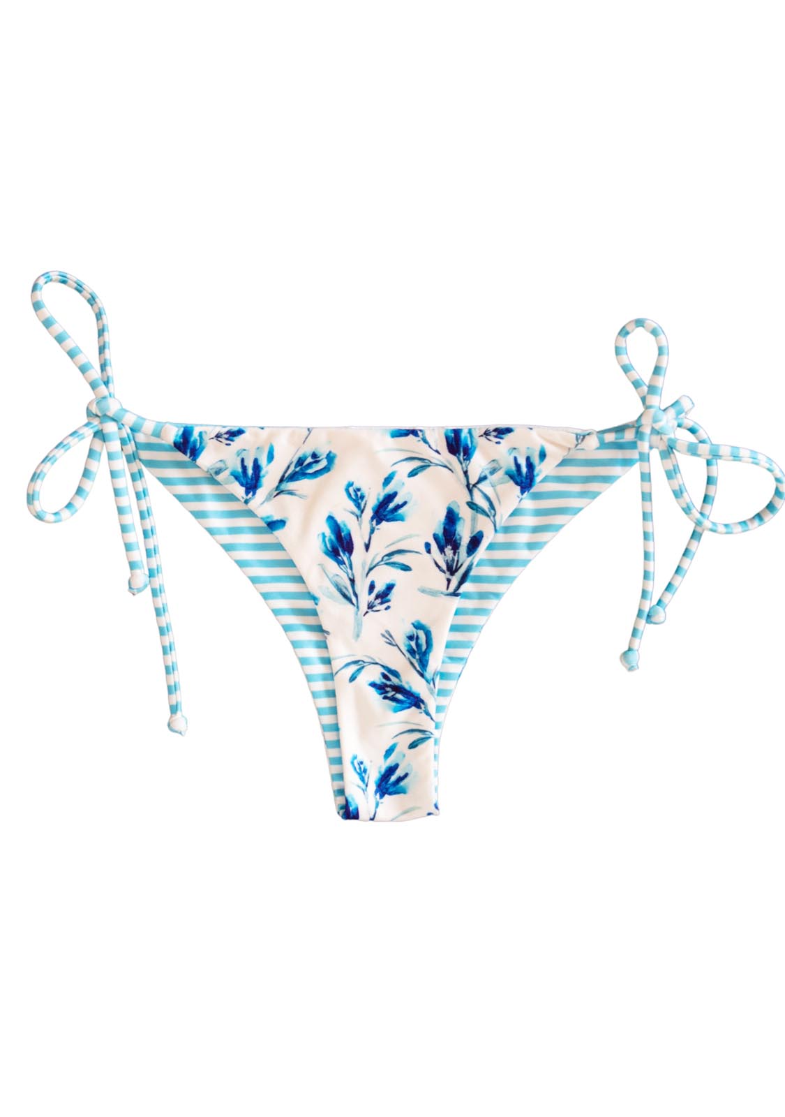 CHANCELOVES ECO REVERSIBLE Blue-WHITE STRIPED & Floral Cheeky BOTTOMS ...