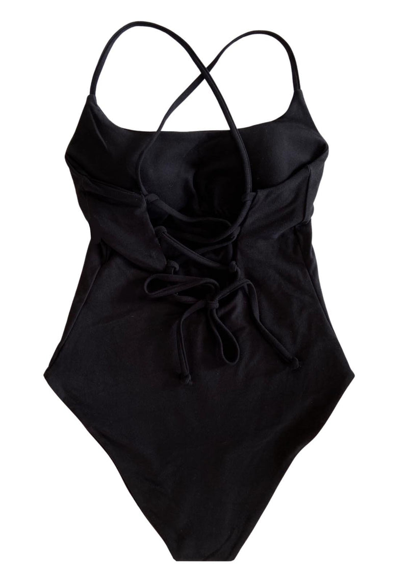 ONYX - Black 1 PIECE Swimsuit with Padding for Tween Teen Junior Girls ...