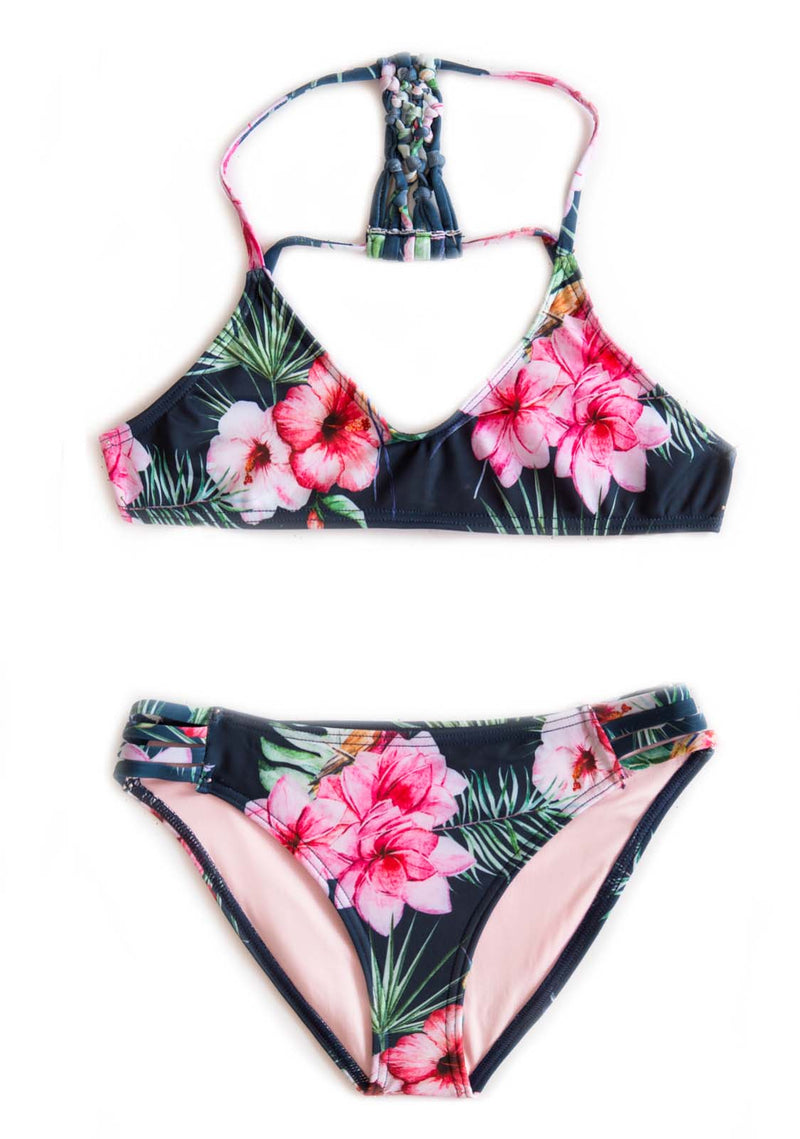 Chance Loves Swim Tropical Bay 2-Piece Girls FLORAL Bikini Set