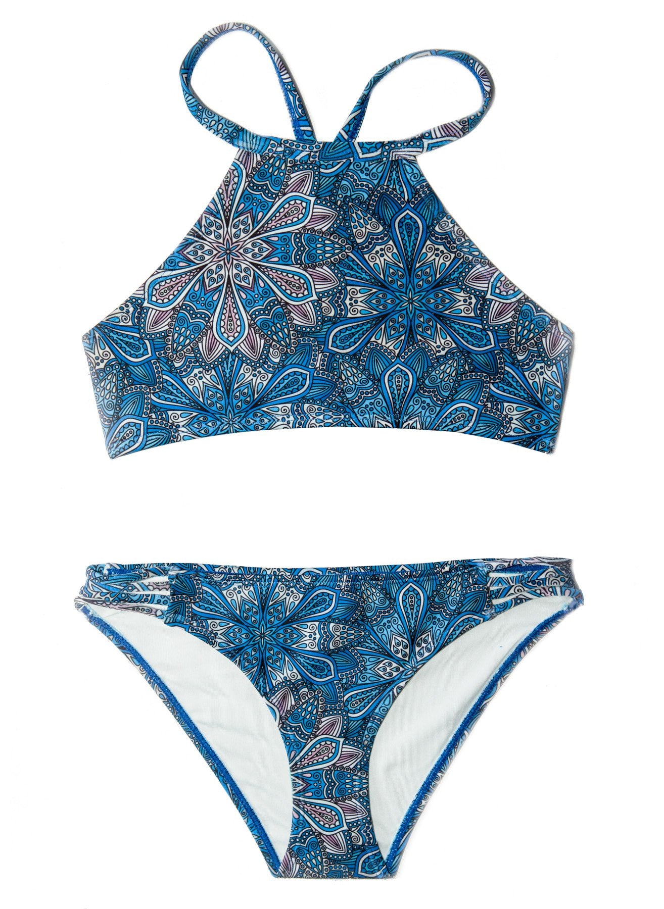 Indie Girl TWO PIECE Bikini SET Youth Sizing Blue Mandala Print ...