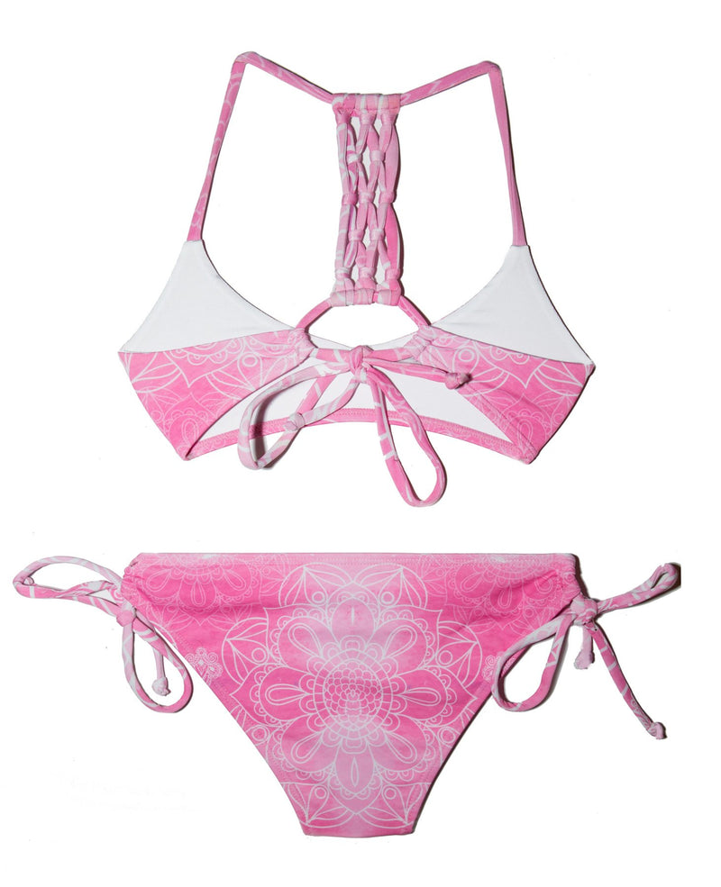 2 Piece Girls Bikini Set Pink Chance Loves Swimwear Beach Style Size 8