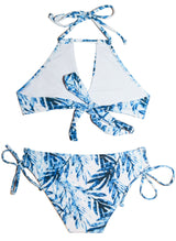 Chance Loves Tropical Sapphire Tankini with Blue Palm Leaves Print