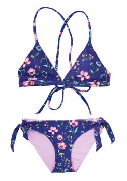 Purple Floral Bikini - 2 Piece SET for Girls with Padded TRIANGLE Top ...