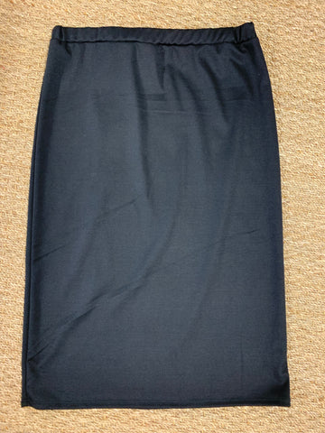 Black Elastic Waist "Deborah" Pencil Skirt