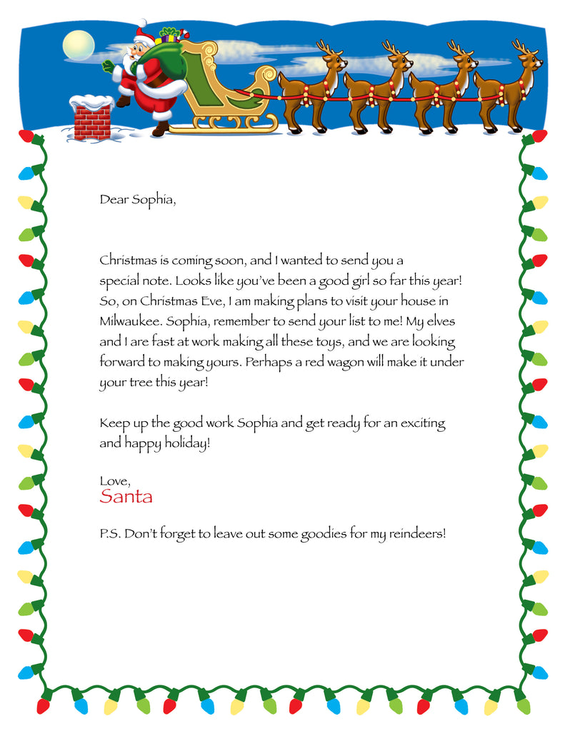 Personalized Christmas Letter from Santa – First Time Books