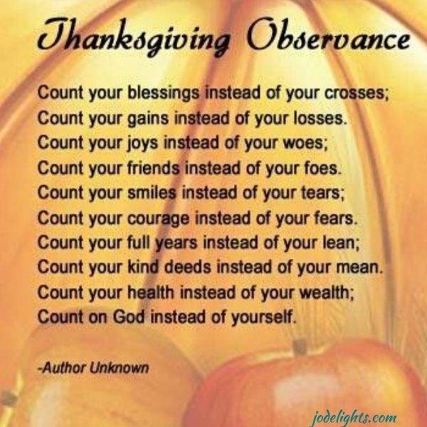Count you Blessings poem