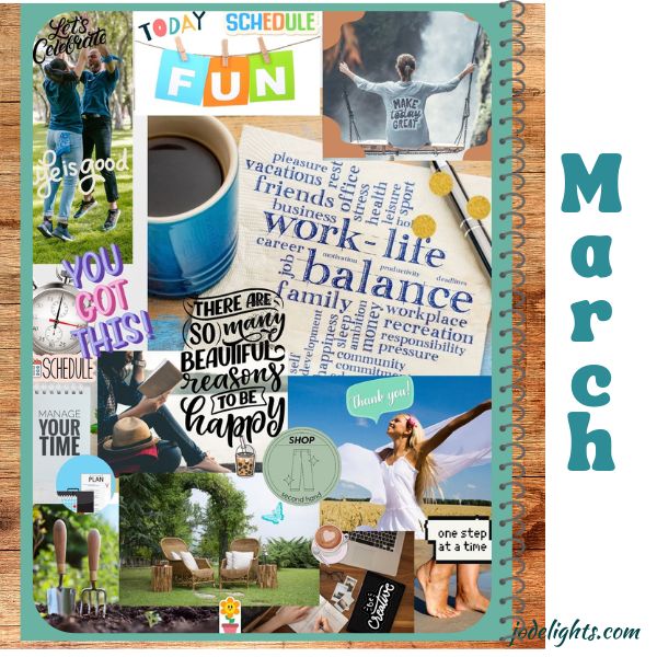 Intentional Word of the Year March art journaling page jodelights! 