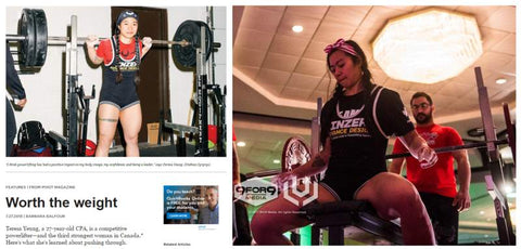 Femme Powerlifter préparation pour Benchpress Lift