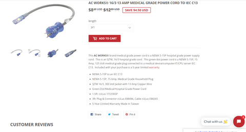 MD13AC13-036 product search and add to cart - AC Connectors Shop