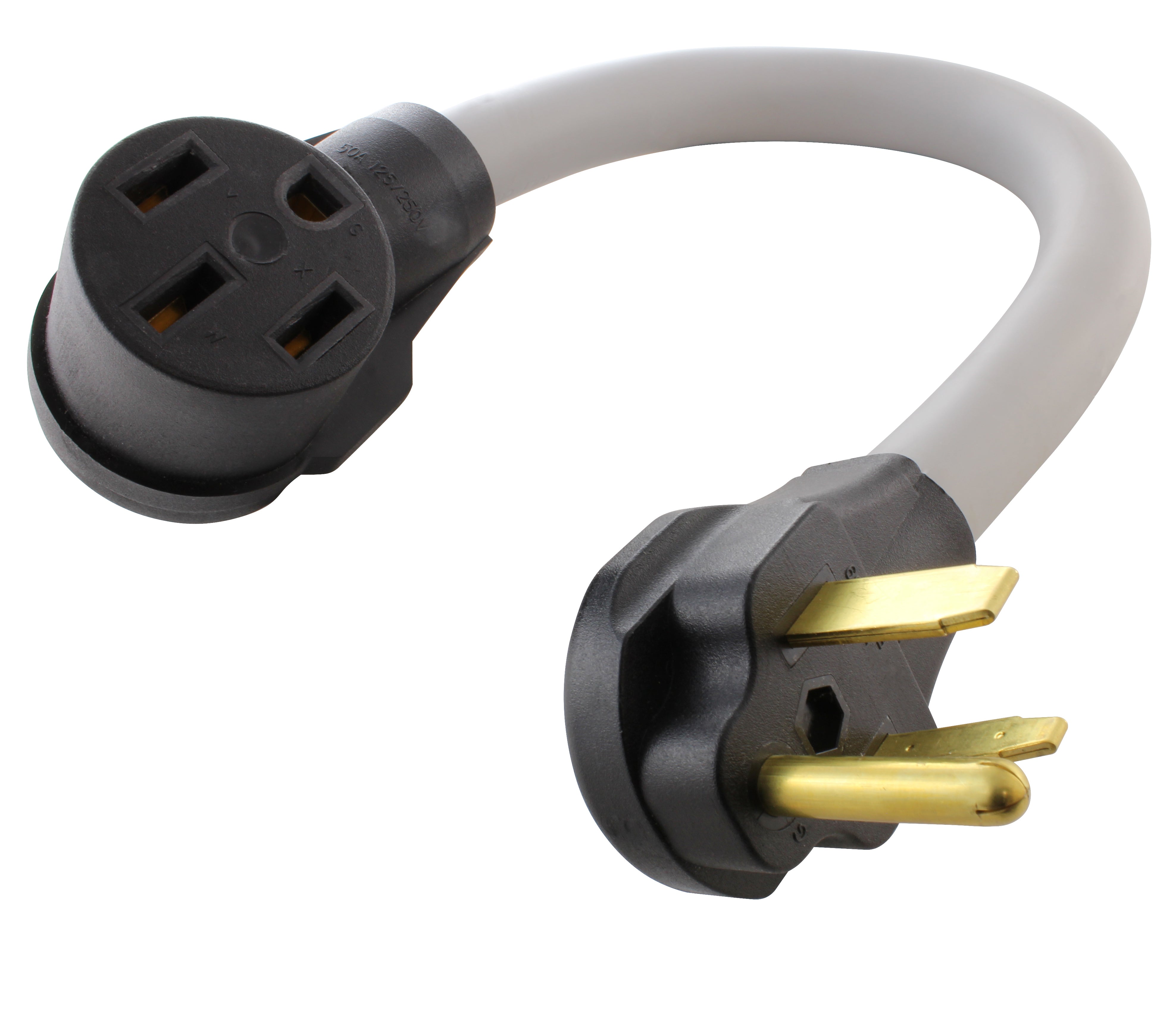 AC WORKS® [EV650MS-018] 1.5FT EV Adapter NEMA 6-50P Welder Plug to 50A EV Adapter Cord for Tesla