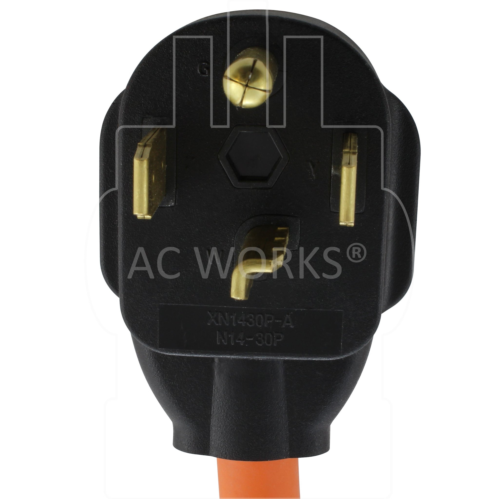 AC WORKS® 1.5FT 14-30 4-Prong Dryer Plug to (4) Outlets ...