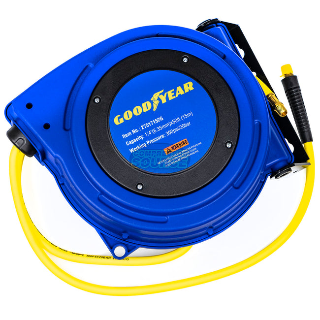 Goodyear Air Hose Reel Retractable 9.5mm x 15m 20BAR Max SBR