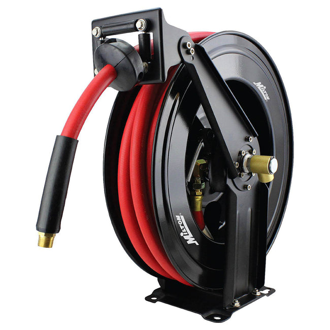 Milton 3/8 x 50' Steel Dual Arm Rubber Air Hose Reel Auto