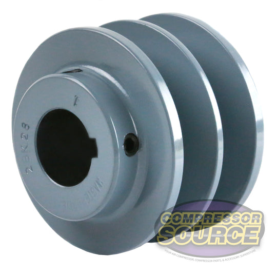 3.5  Cast Iron 7/8  Shaft Pulley Sheave Single 2 Groove V Style