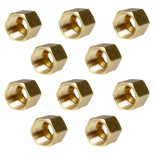 3/8 Compression Nut Hex Shape 9/16-24 Thread Size Solid Brass Fitting New