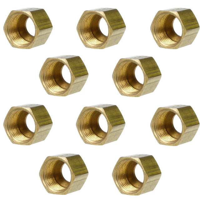 5 Pack 1/4 Compression Nut Hex Shape 7/16-24 Thread Size Solid Brass –  compressor-source