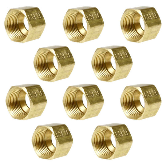 5/16 Compression Nut Hex Shape 1/2-24 Thread Size Solid Brass