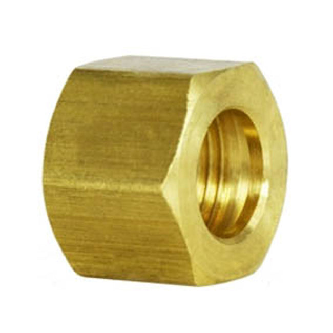 NJMBB3/8C, 3/8-16 HEX JAM NUT BRASS