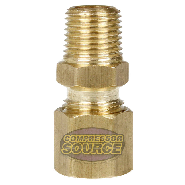 Brass Compression Fitting 3/8 OD To 1/4” Male NPT Hose Pipe Tube