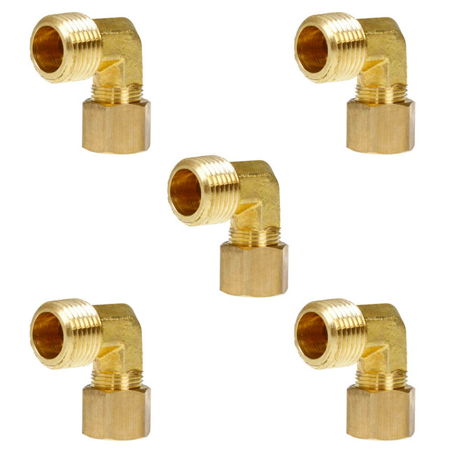 10mm Compression x 1/4 BSP Male Iron Elbow | Brass Plumbing Fitting *