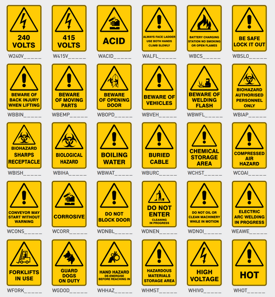 Warning Signs 1 – MFAS Safety Equipment