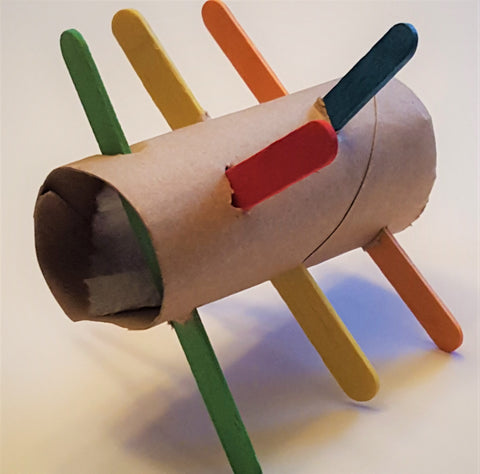 Paper Tube Foraging Toy with Craft Sticks.