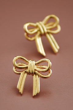 18K Stainless Steel Bow Earrings