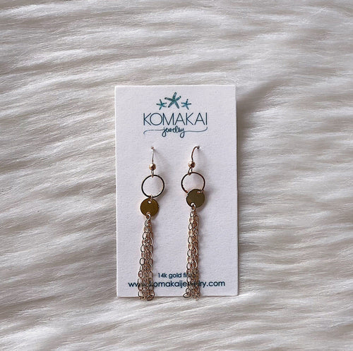 Komakai Jewelry Jewelry Disc Tassel Earrings Disc Tassel Earrings | Dainty Gemstone Jewelry | Valia H sungkyulgapa