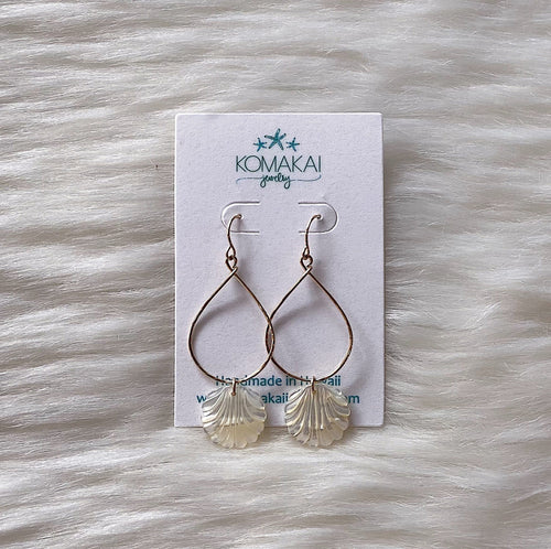Komakai Jewelry Jewelry Mother of Pearl Shell Teardrop Earrings Teardop Earrings | Dainty Handmade Jewelry | Valia Honolul sungkyulgapa
